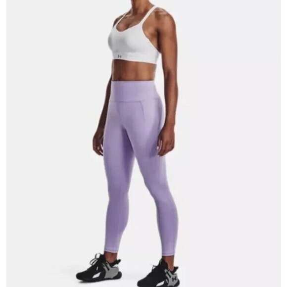 Under Armour Women Reflect Ankle Leggings High Waisted Waistband Size M Purple - Picture 2 of 13
